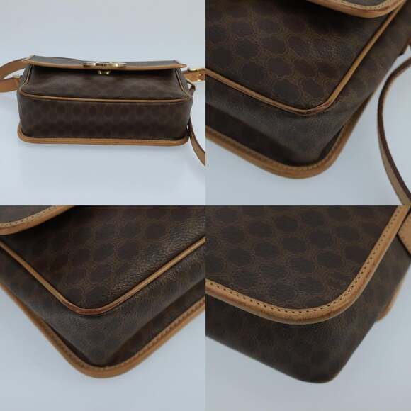 CELINE Macadam Canvas Circle Shoulder Bag Brown - Picture 10 of 12